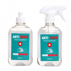 500 mll Hand Sanitiser with sprayer and sports cork